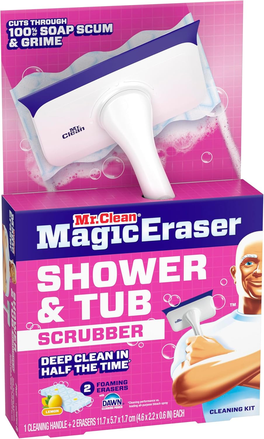 All-in-One Magic Eraser Bathroom Cleaner Kit with Lemon Freshness