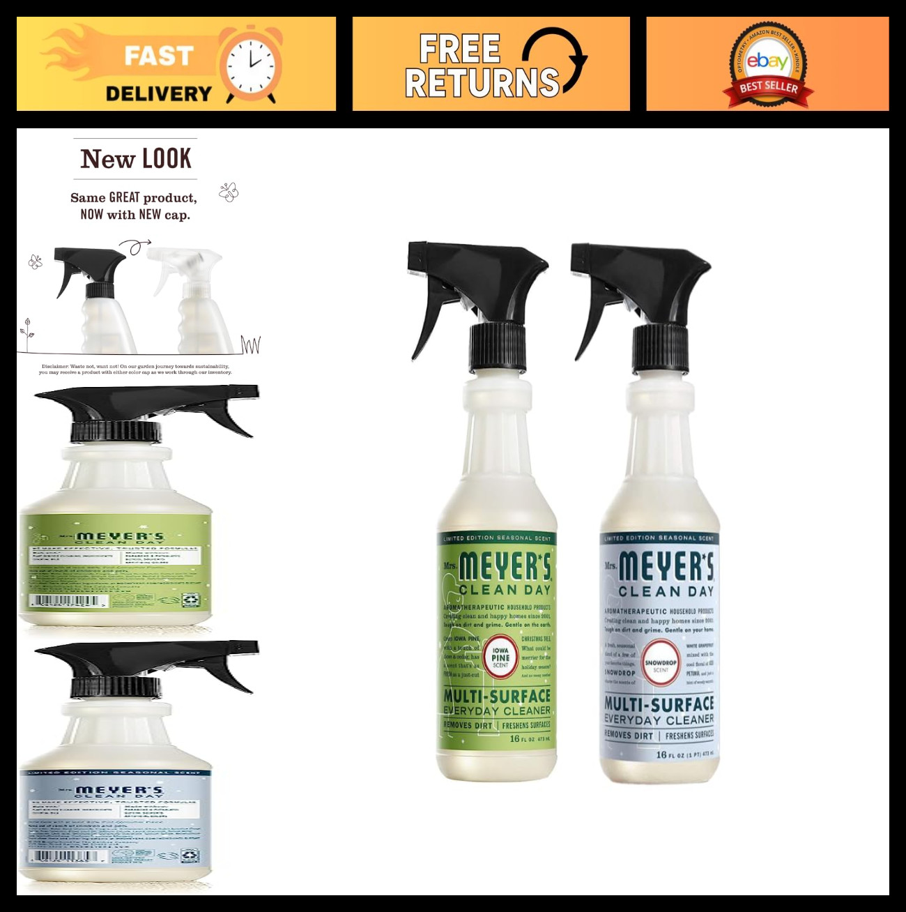 Multi-Surface Cleaner Variety Pack, 16 OZ Each, Iowa Pine & Snow Drop Scents