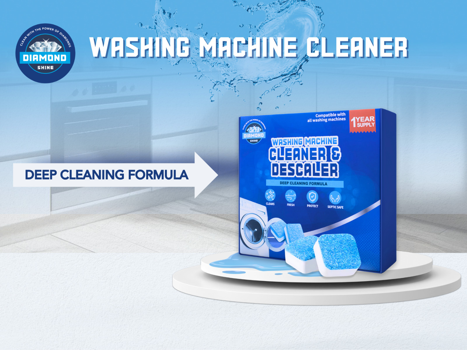 Deep Cleaning Washing Machine Tablets – HE Front Loader & Top Load Washer