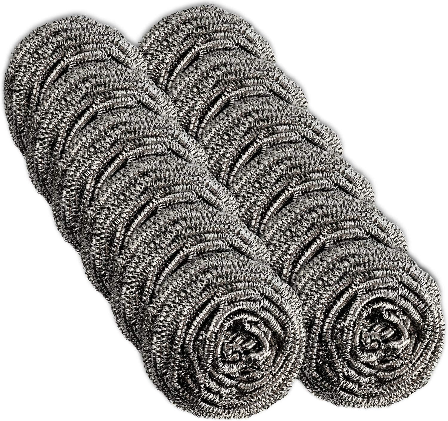 12 Pack Stainless Steel Scourers by Scrub It – Steel Wool Scrubber Pad used f…