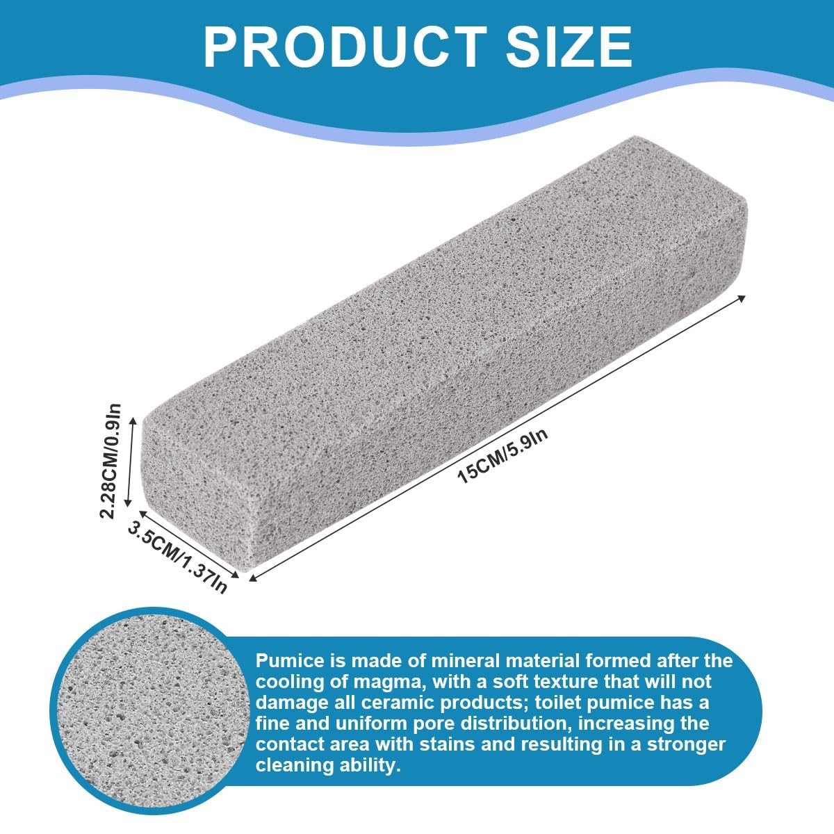 16 Pack Pumice Stone Toilet Bowl Cleaner for Hard Water Rings Toilets Bathtubs