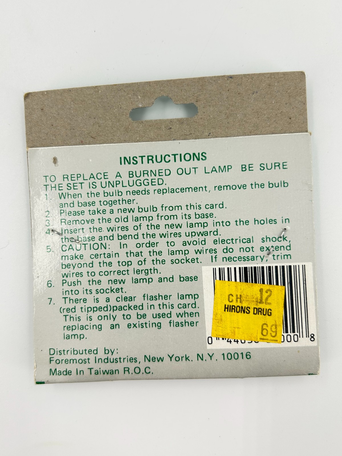 Vintage Foremost Industries Christmas Light Replacement Bulbs 6V Flashing Set 5