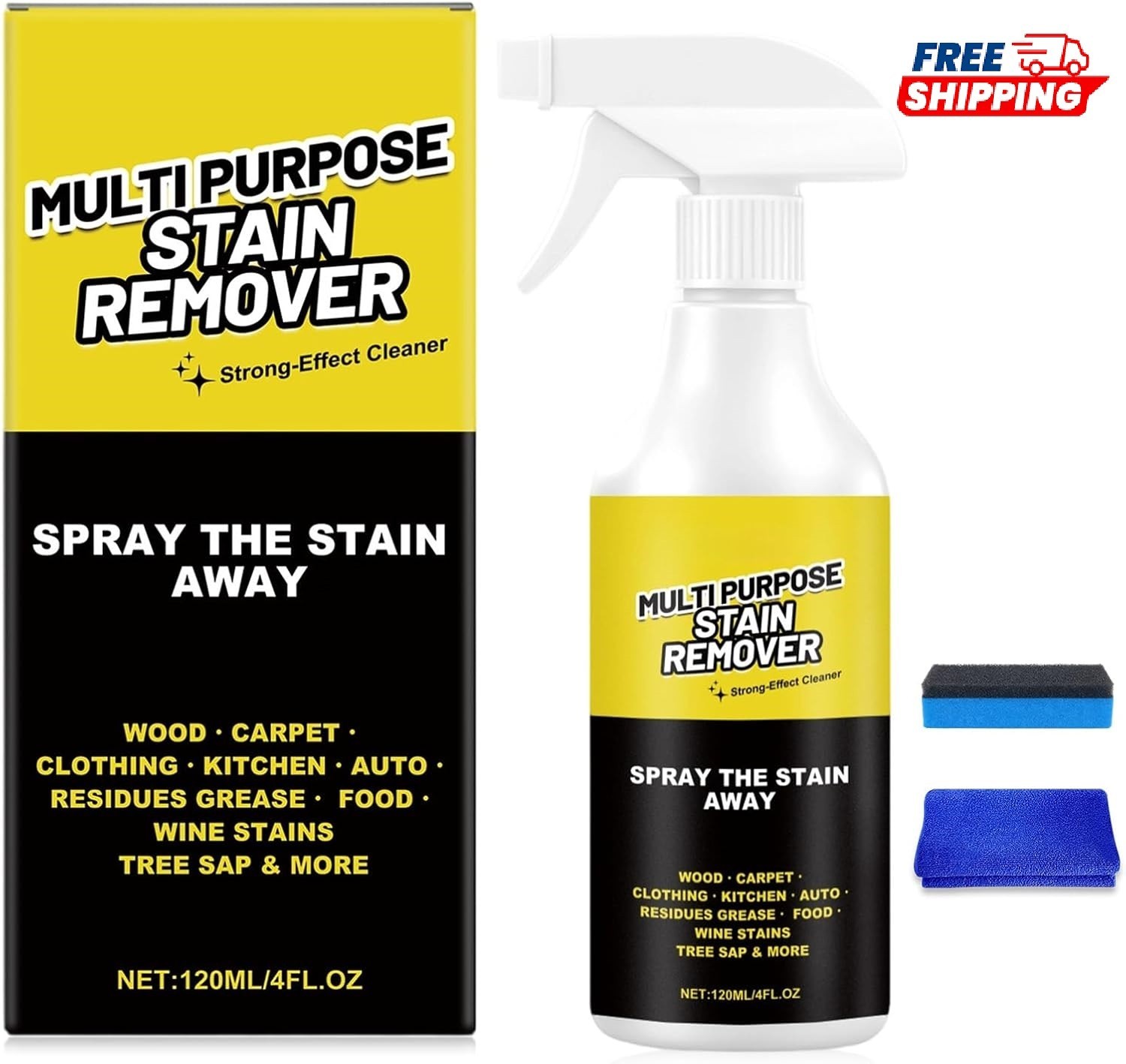 Power Spray Multi-Purpose Stain Remover 120ml for Kitchen Bathroom Floor Car