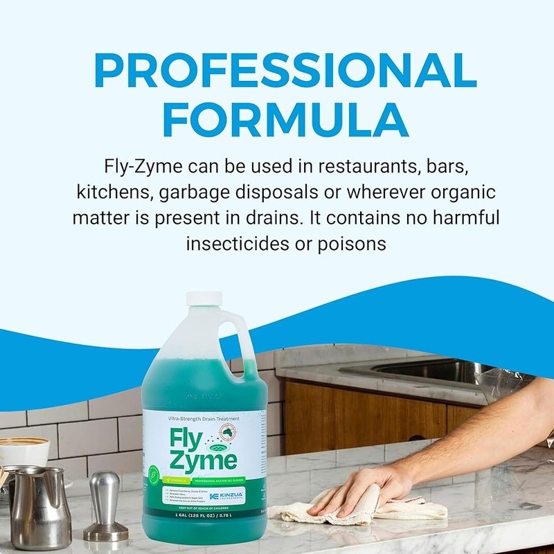 Fruit Fly Eliminator Enzyme Drain Cleaner Gel Safe Organic Remover Kitchen Bar