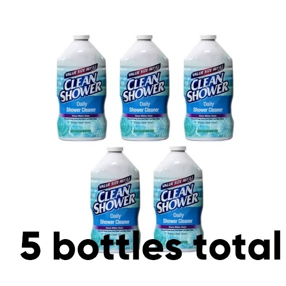 Clean Shower Daily Refill 60 oz – Pack of 5 – Prevents Soap Scum & Mildew