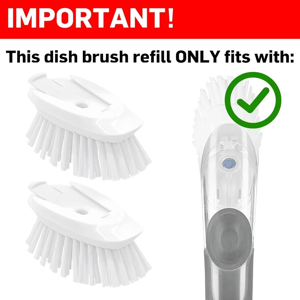 Dish Brush Refill, 4 Pack Dish Brush Replacement Head for OXO Dish Brush, Brush