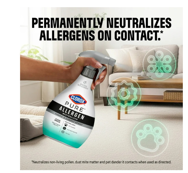 PURE Allergen Neutralizer Fabric and Carpet Spray, Clean Breeze, 26 Fluid Ounces