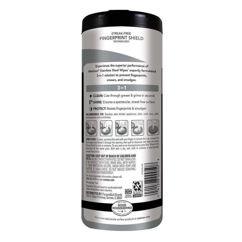12 Oz. Stainless Steel Cleaner Wipes (6-Pack)