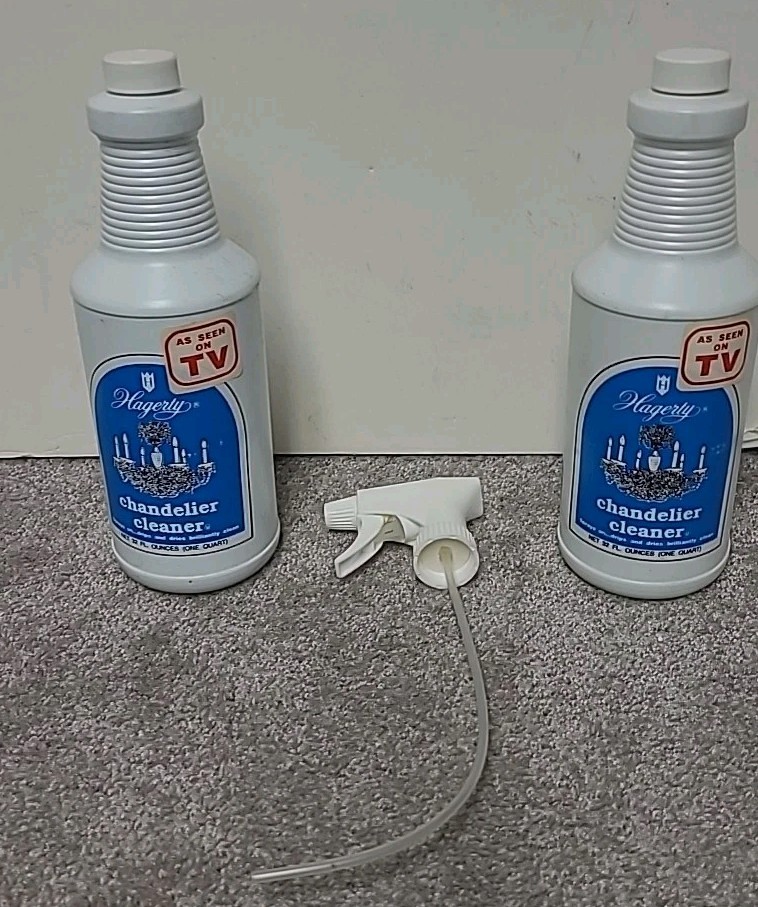 Hagerty 32 oz Chandelier Cleaner Spray  (Lot of 2 Bottles) w 1 Spray Nozzle NOS