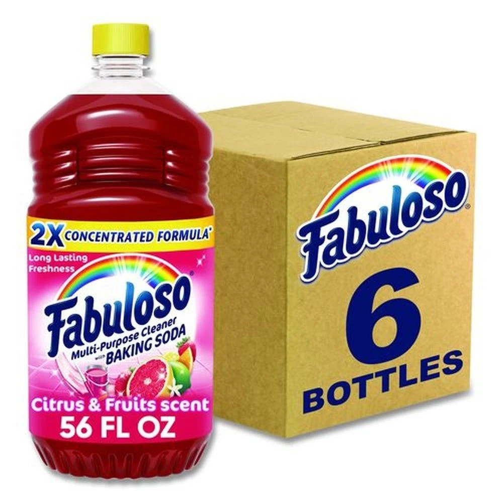 Fabuloso Multi-Use Cleaner, Citrus Scent, 56 oz Bottle, 6/Carton
