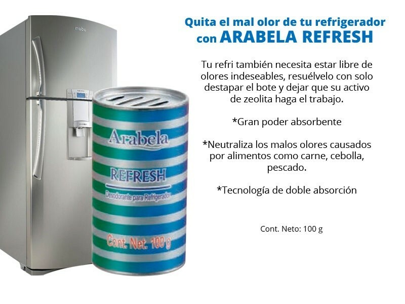 Desodorante para Refrigerador refresh NEUTRALIZA MALOS OLORES DE COMIDA 100g