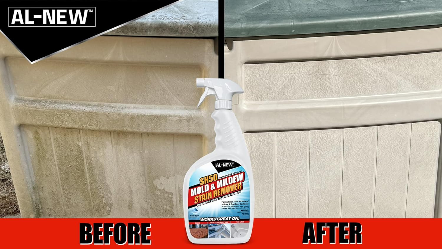 SH50 Mold and Mildew Stain Remover | Scrub Free Formula | Works Great on Decks,