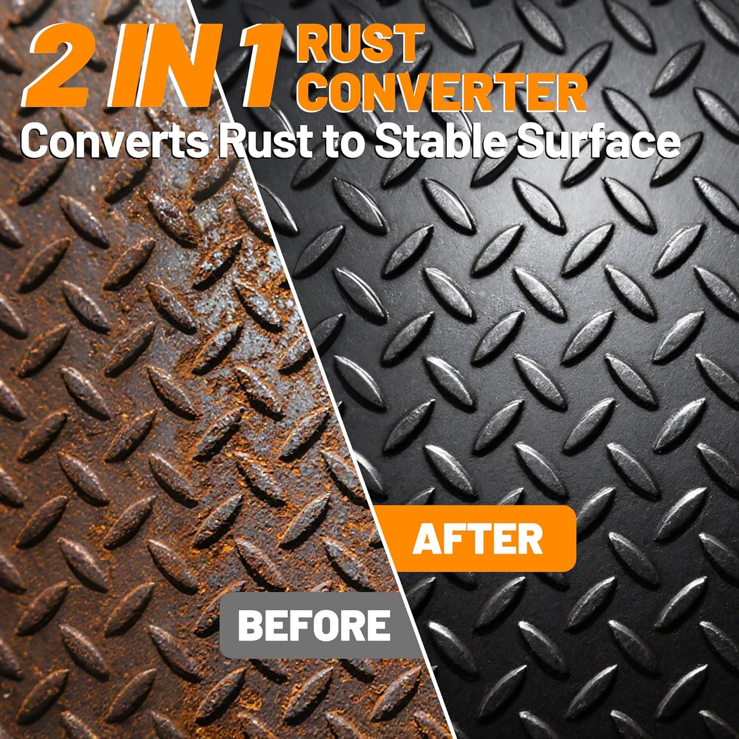 2-In-1 Rust Converter & Metal Primer, 35Oz Matte Black Rust Inhibitor Paint for