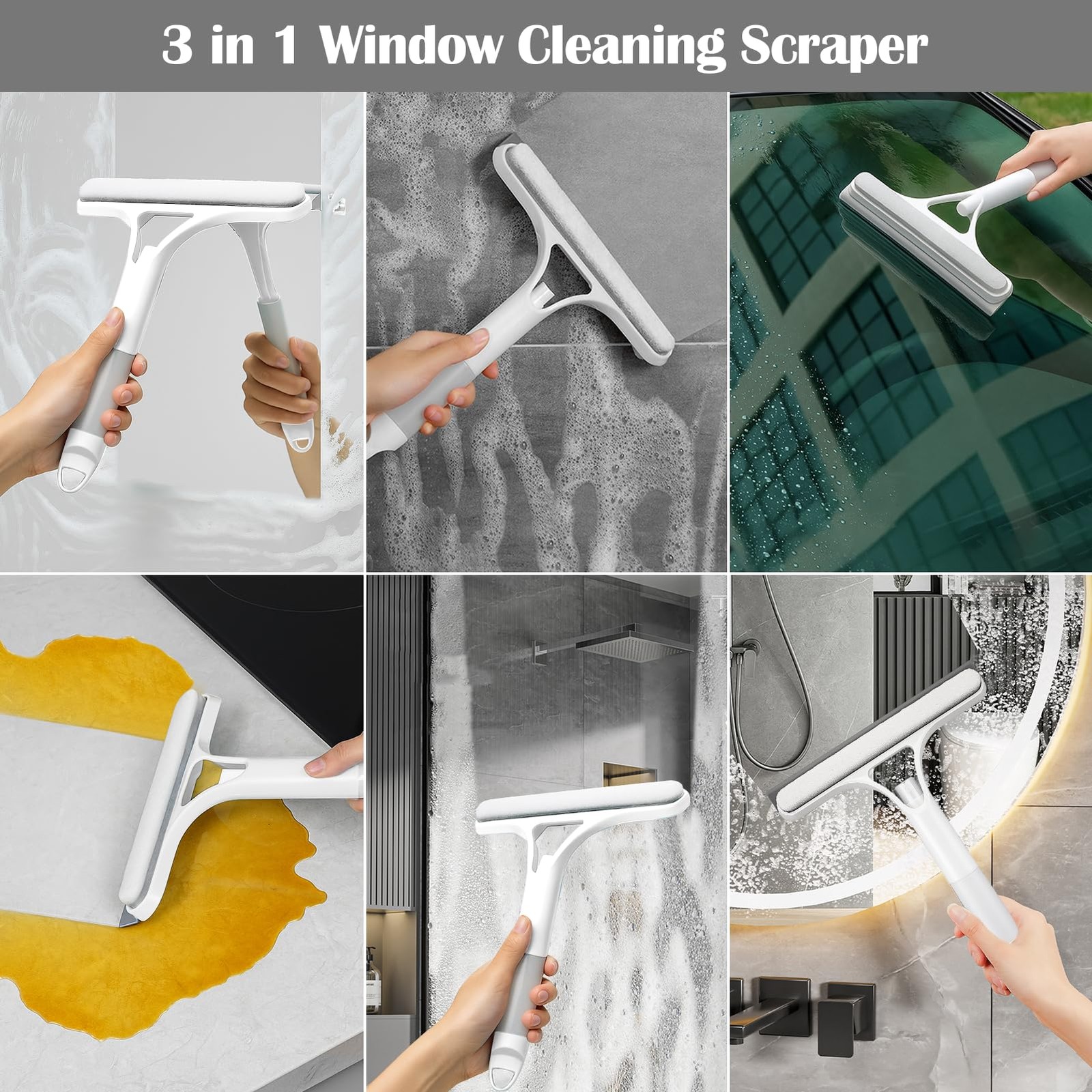 Window Cleaner Tool Kit,2026 3 in 1 Window Cleaning Scraper with Spray,Thicke…