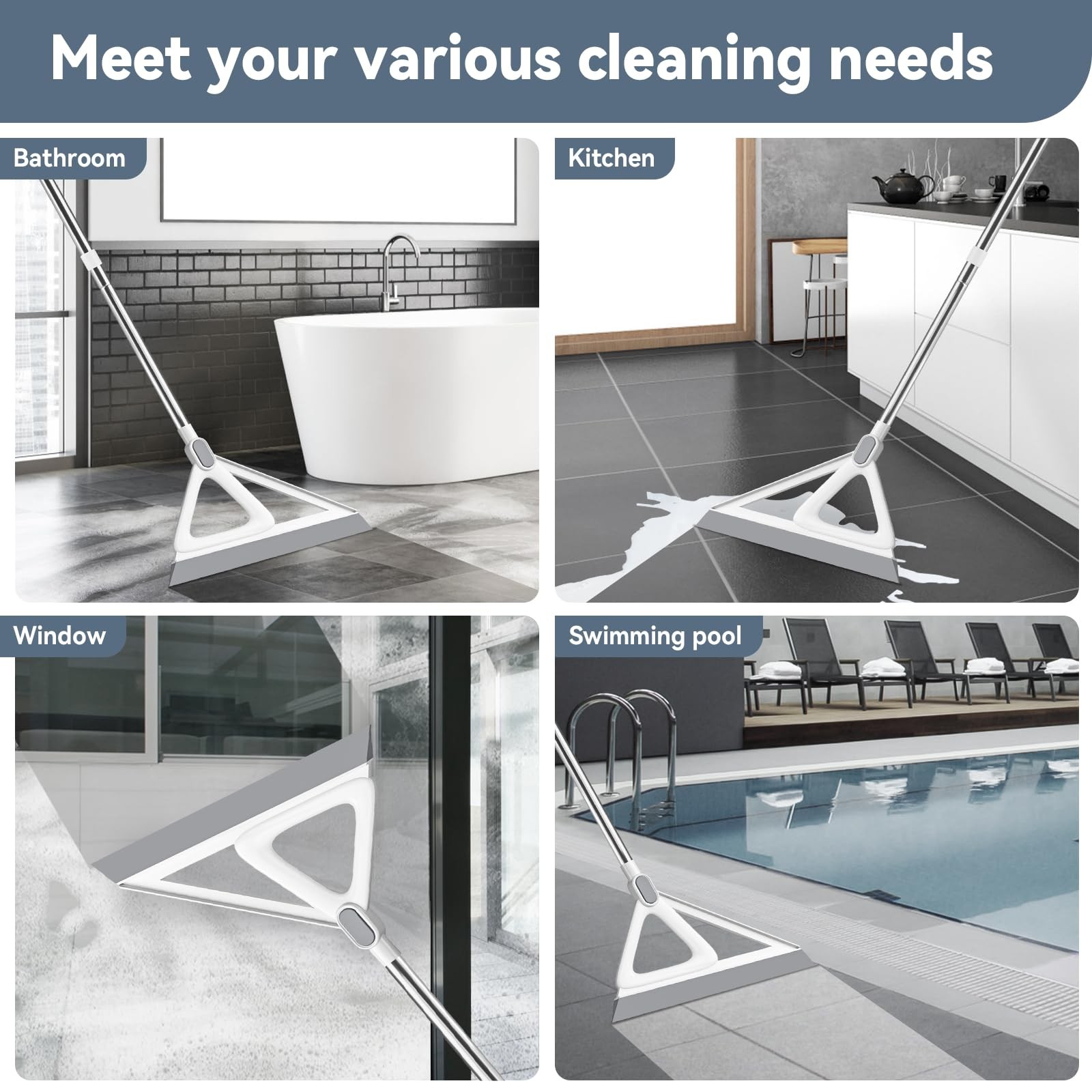 Multifunction Magic Broom, Squeegee Broom for Floor, Rubber Silicone Broom for