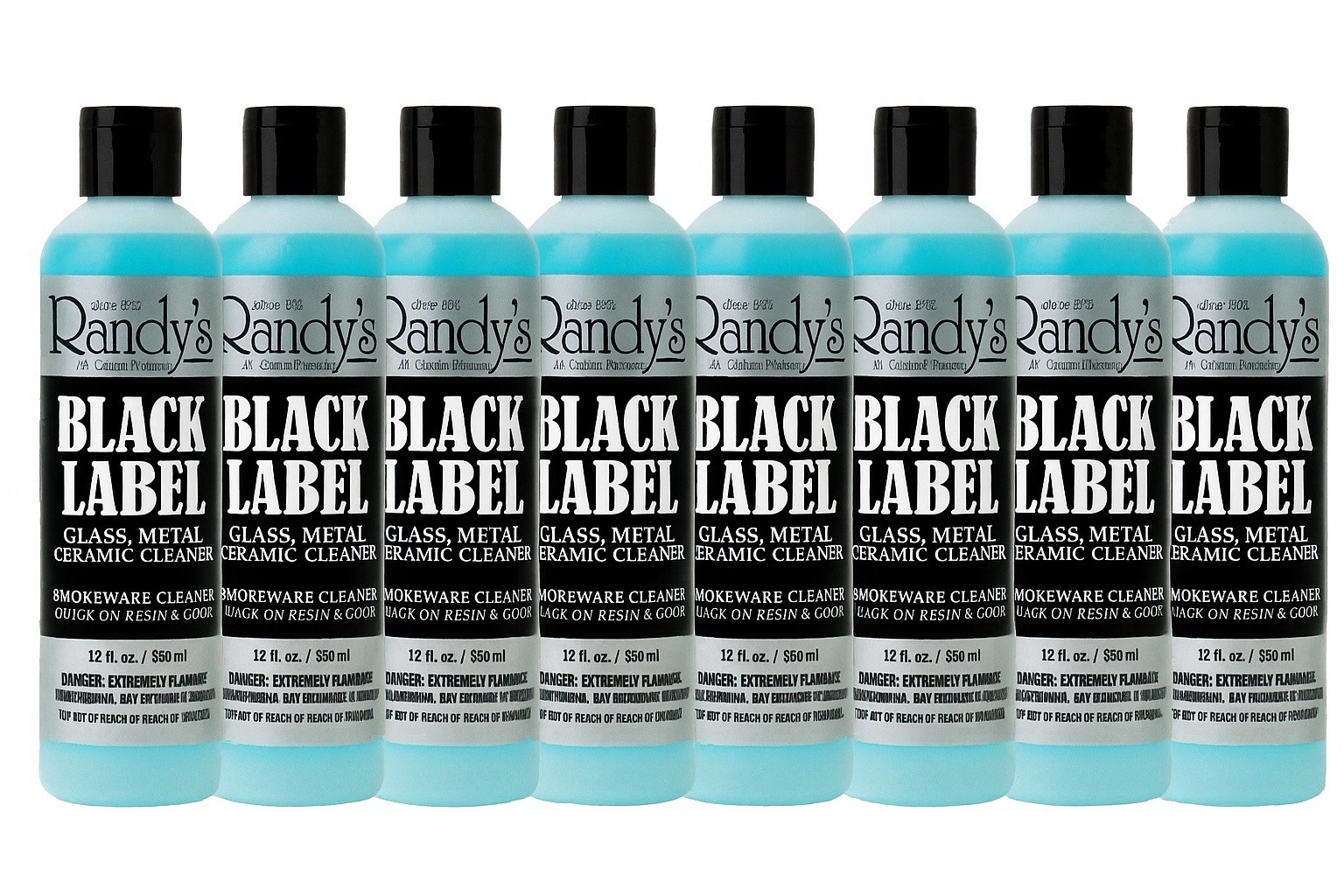 Randy’s Black Label Glass Cleaner – 8x 12oz Bottles – For Glass, Metal & Ceramic