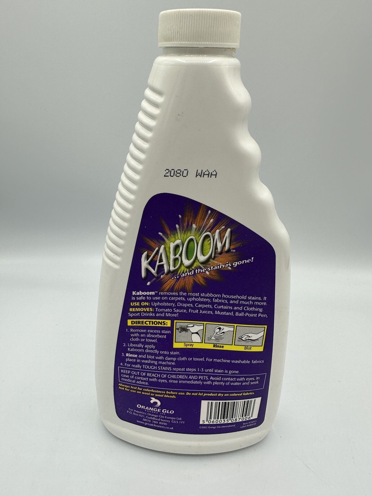 Kaboom Discontinued All Purpose Stain Remover. Removes coffee, Rust, wine Ect.