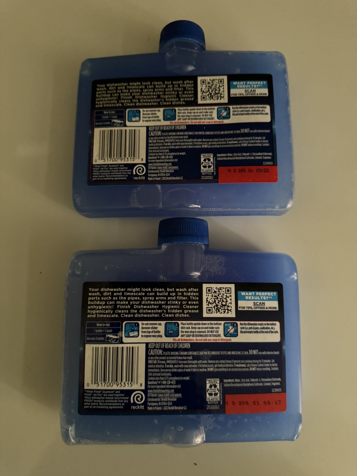 New Finish Dishwasher Cleaner Fight Grease Limescale Fresh 8.45oz (2) Packs