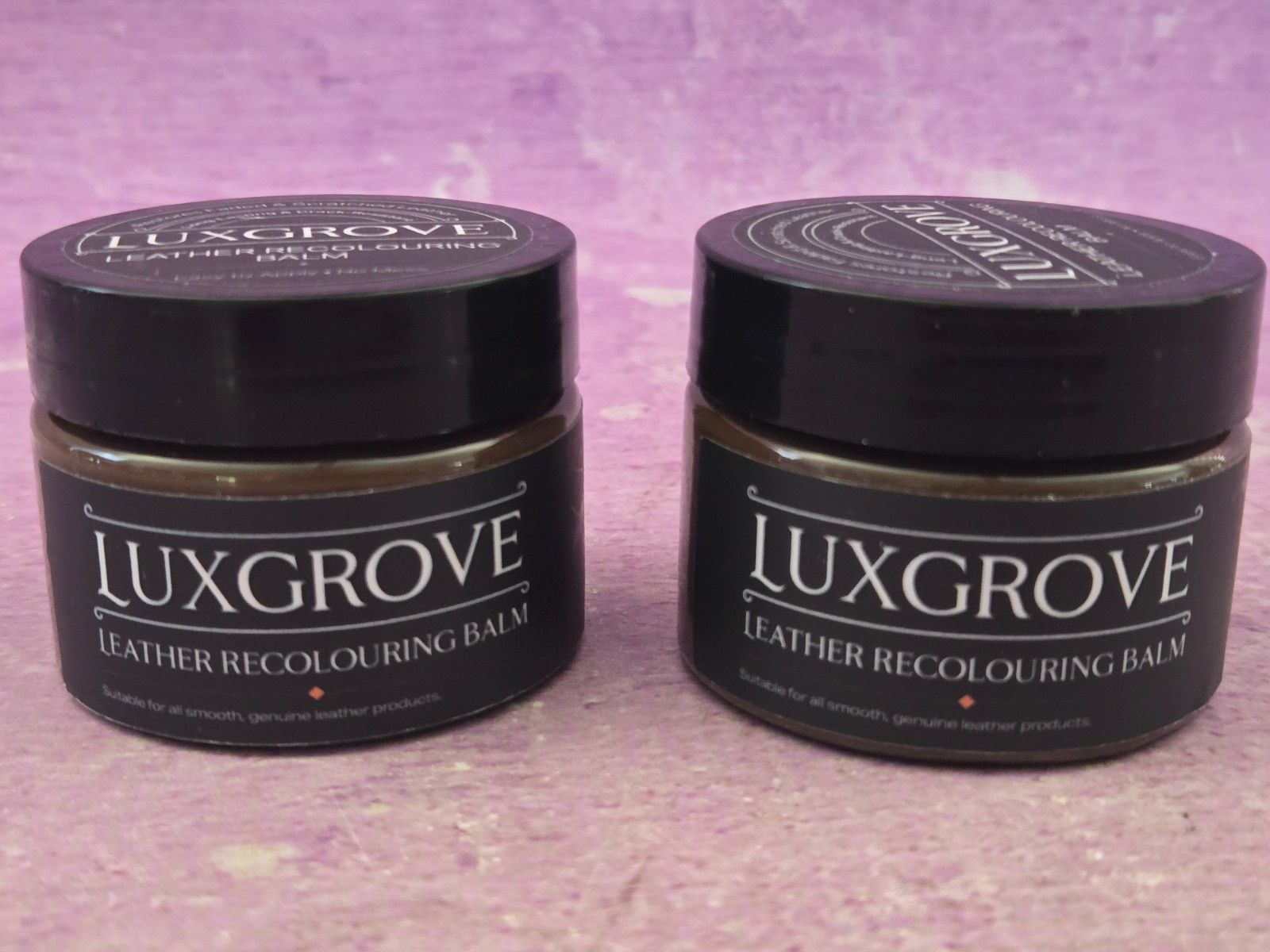 Luxgrove Dark Brown Leather Recolouring Balm LOT OF 2 Scratched Leather Repair