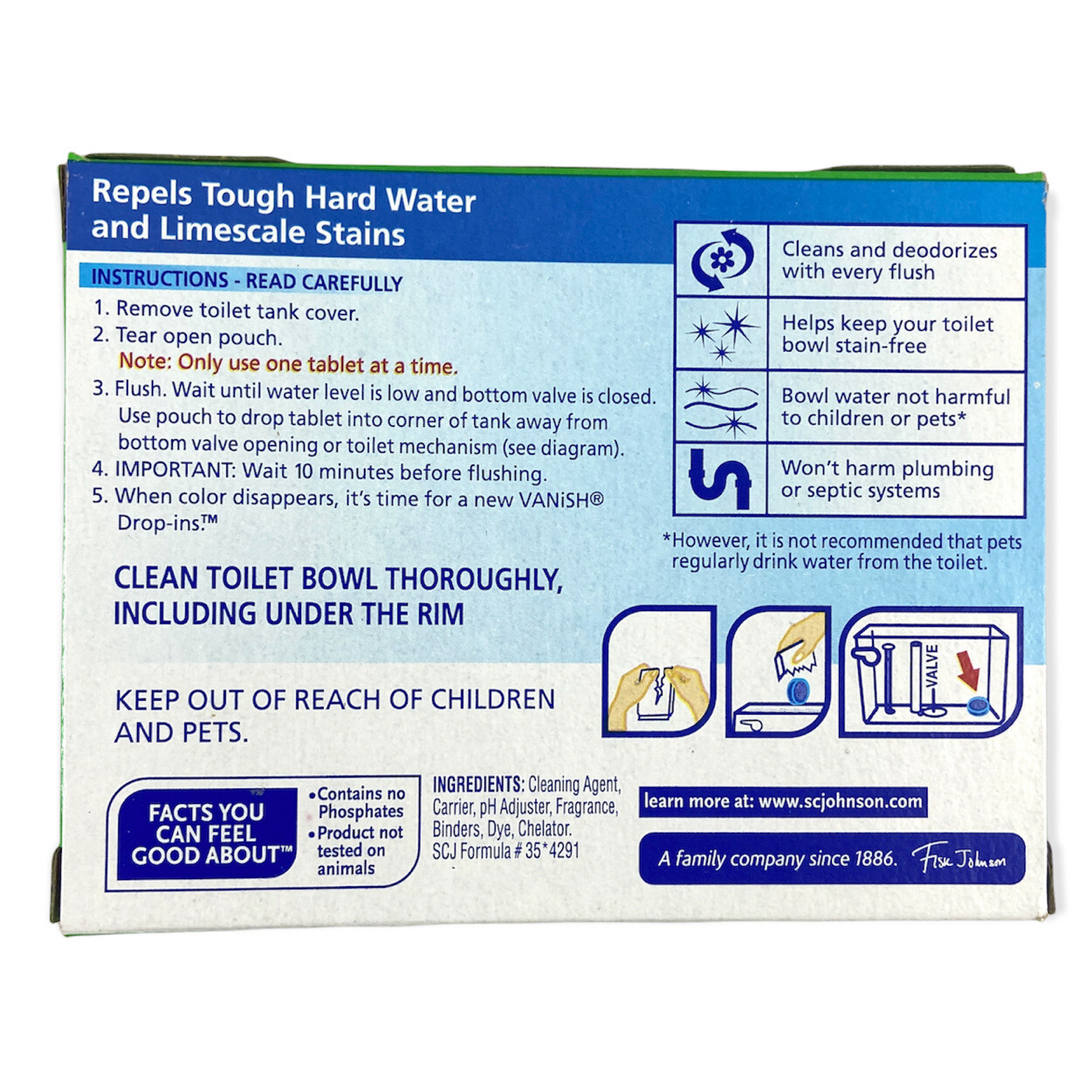 Lot of 3 Scrubbing Bubbles Continuous Clean Drop-In Blue Discs Stain Repel