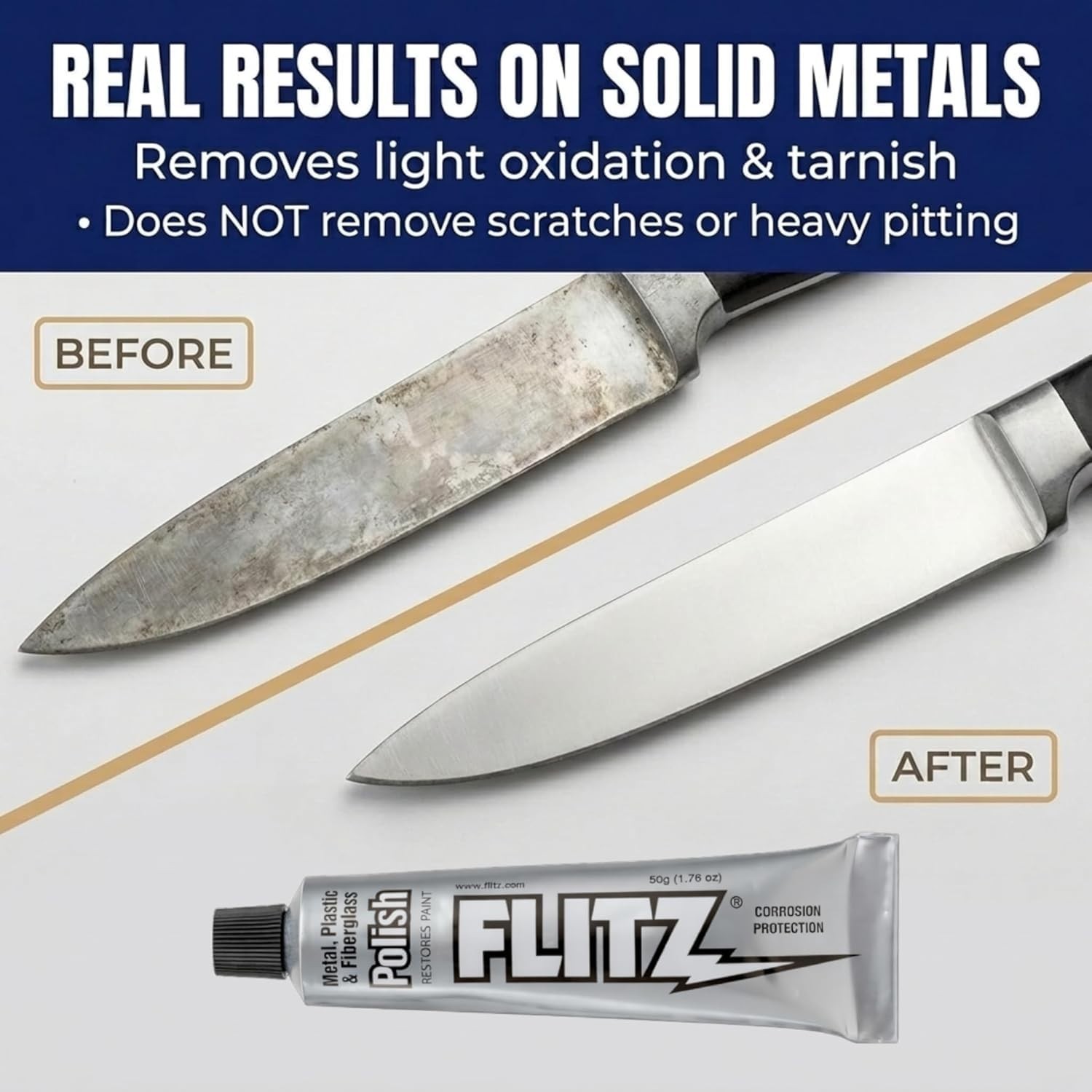 Metal Polish Paste – 1.76oz -Made Polish for Solid Chrome, Stainless Steel, &…