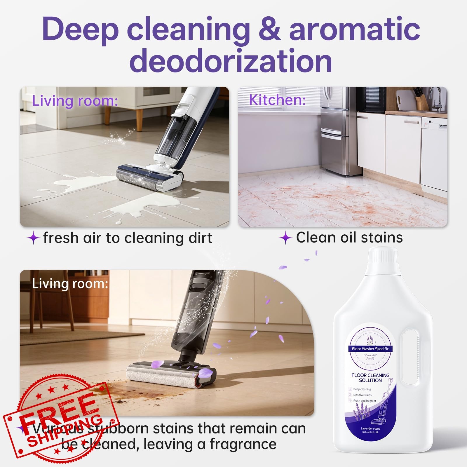 1L Floor Cleaning Solution Compatible With Tineco、Bissell、Dreame、Shark Mop | …