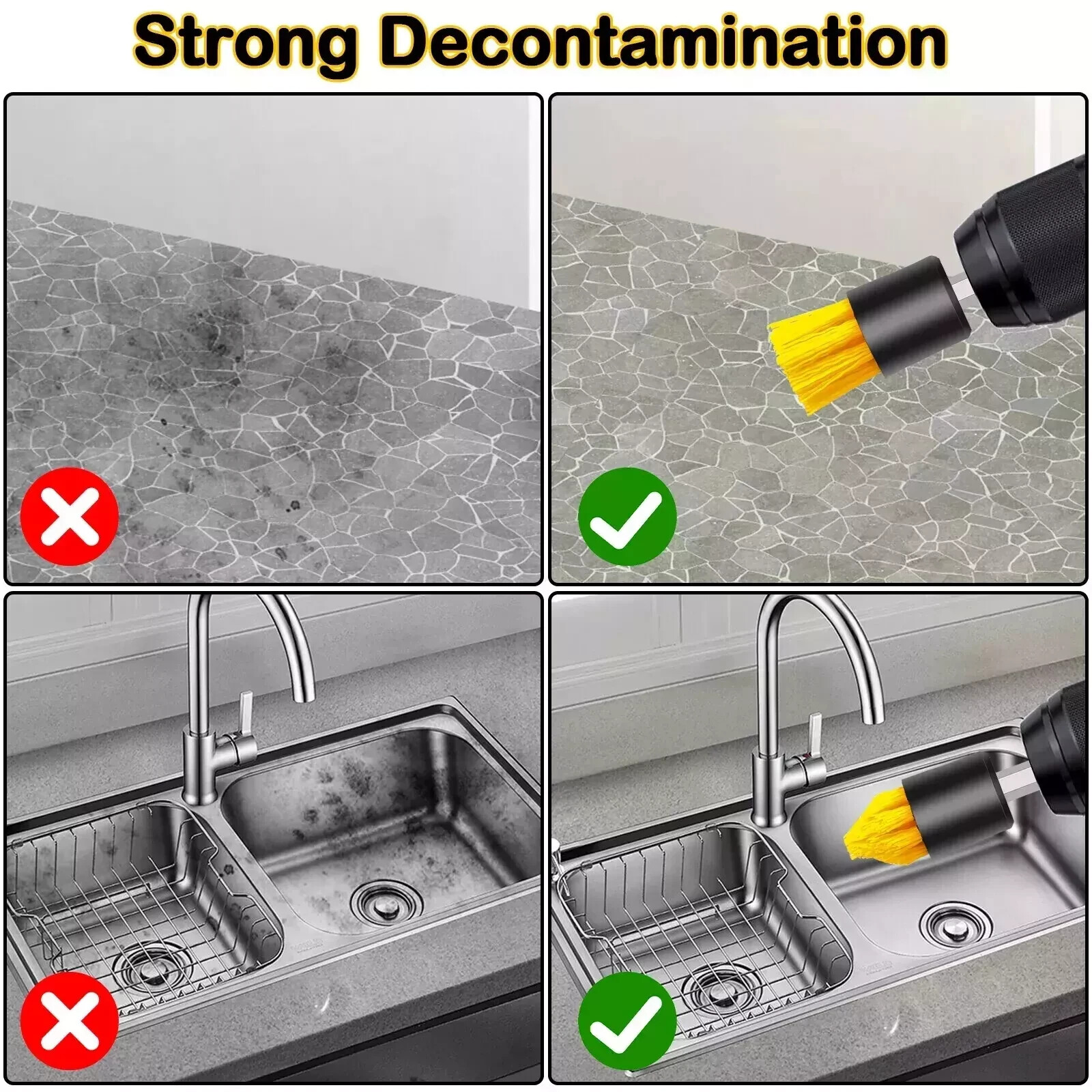 Drill Brush Set Power Scrubber Drill Attachments For Carpet Tile Grout Cleaning