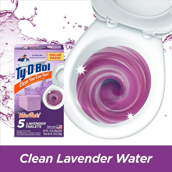 Ty-D-Bol Bleach-Free Toilet Bowl Cleaner Tablets Unscented 3-Pack 15 Tabs