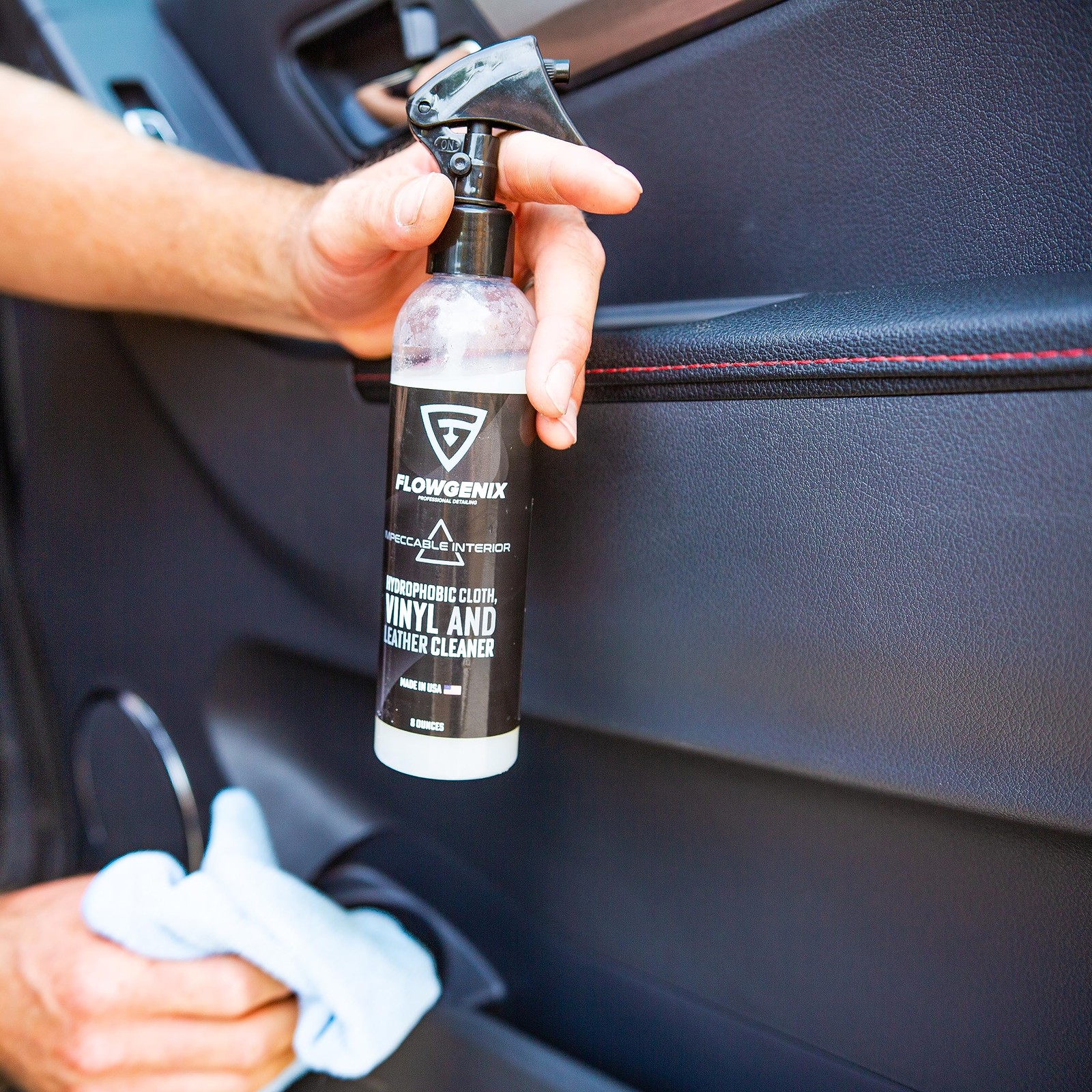 Leather Interior Car Cleaner & Detailer (8oz) – Hydrophobic Textile, Nylon, C…