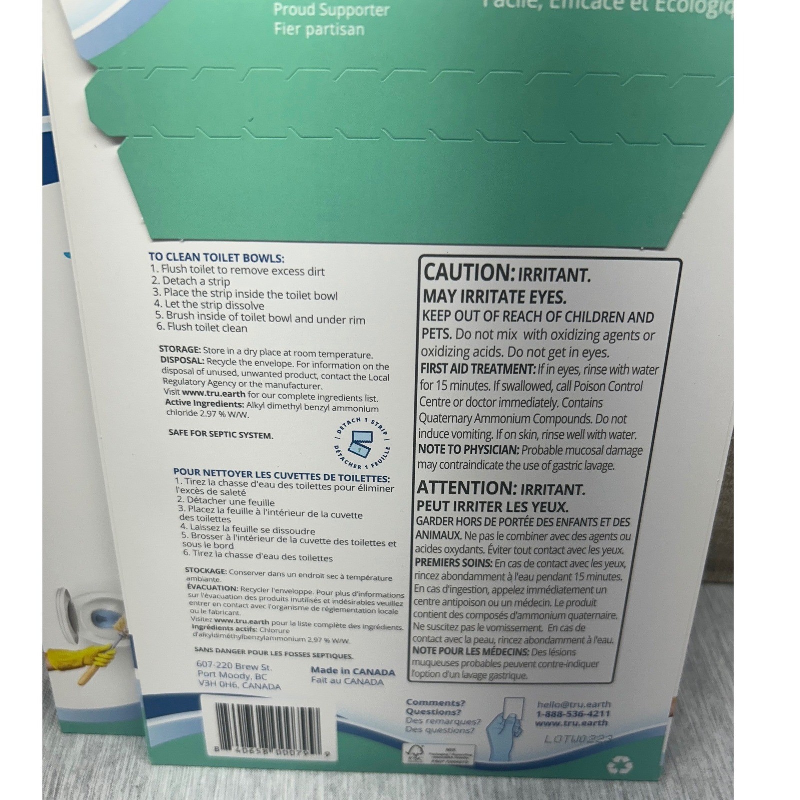 2 Packs Tru Earth Eco-Strips Toilet Bowl Cleaner 12 Count Ultra Conc, Zero Waste