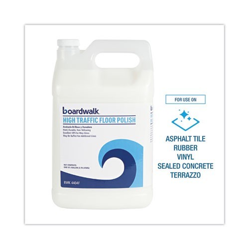 Boardwalk High Traffic Floor Polish, Apply 3 to 5 Coats, Unscented, 1 gal