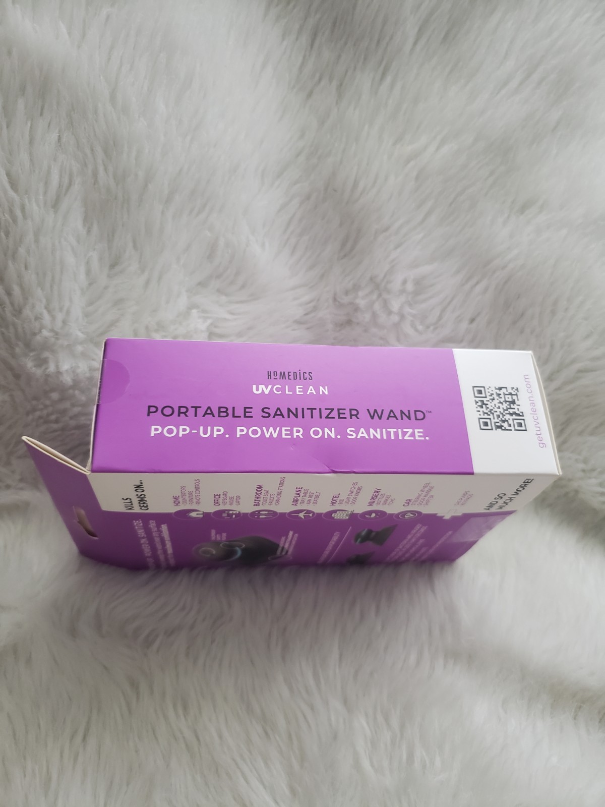 Homedics Portable Compact Sanitizer Wand for Everyday Use Cleaner LED NEW U.V.C.