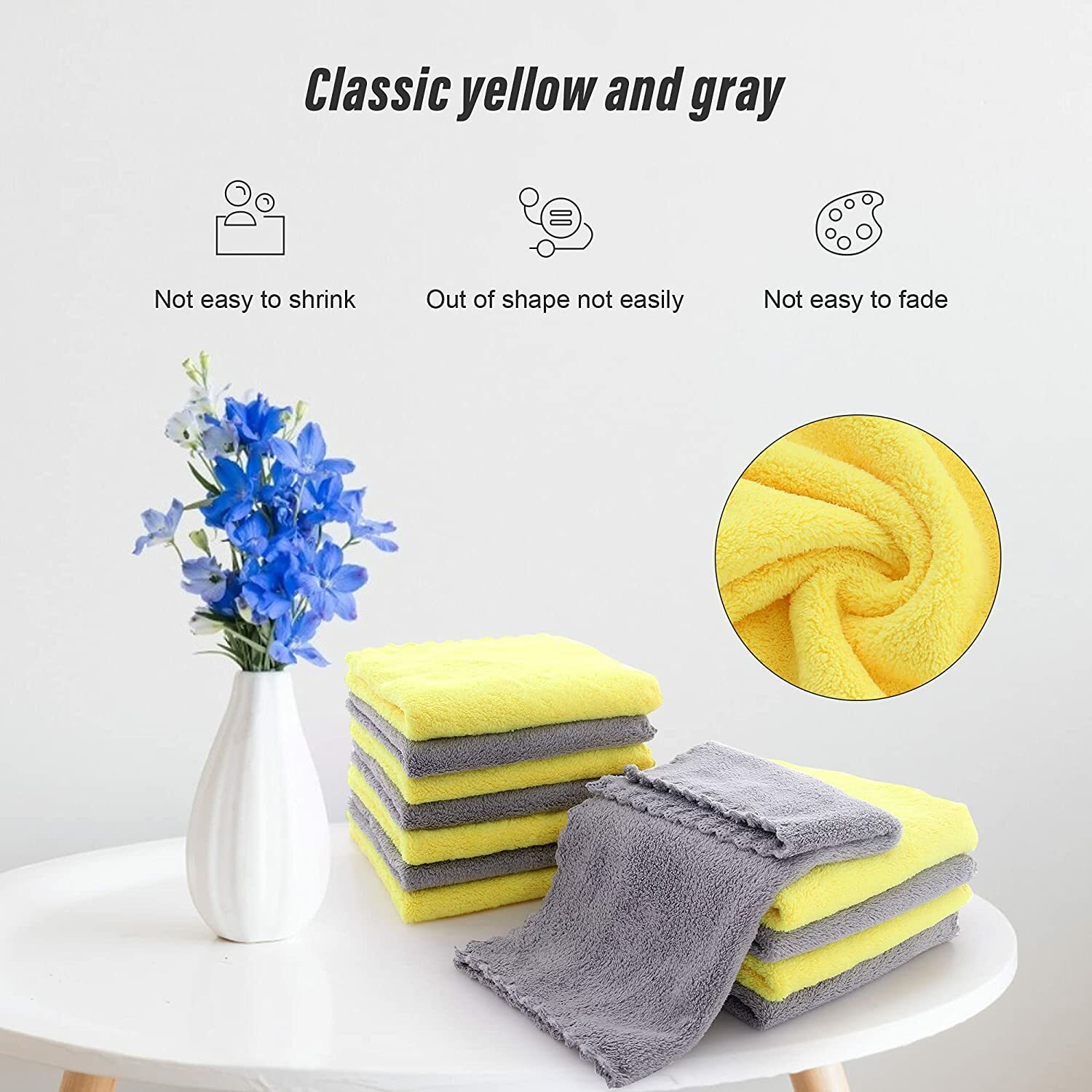 MOONQUEEN 12 Pack Microfiber Cleaning Cloth Lint Free Kitchen Dish 12″ x 12″ NEW