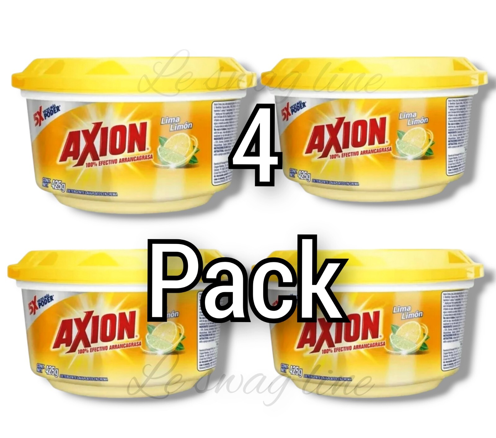 4 pck AXION GREASE-STRIPPER Lime Lemon Dish Washing Paste Detergent 425 g