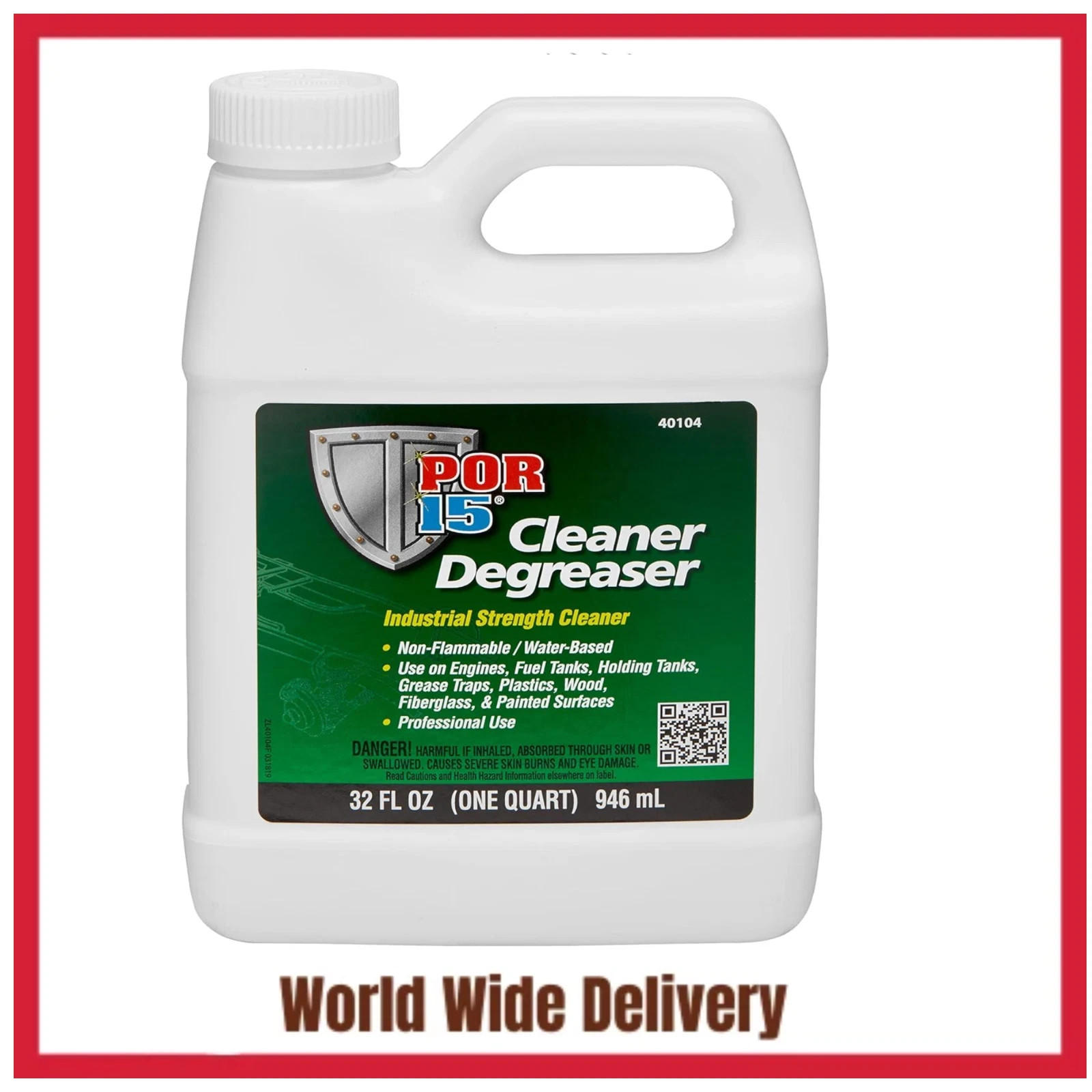 POR-15 Cleaner Degreaser 1 Qt Removes Grease Oil Dirt Surface Debris