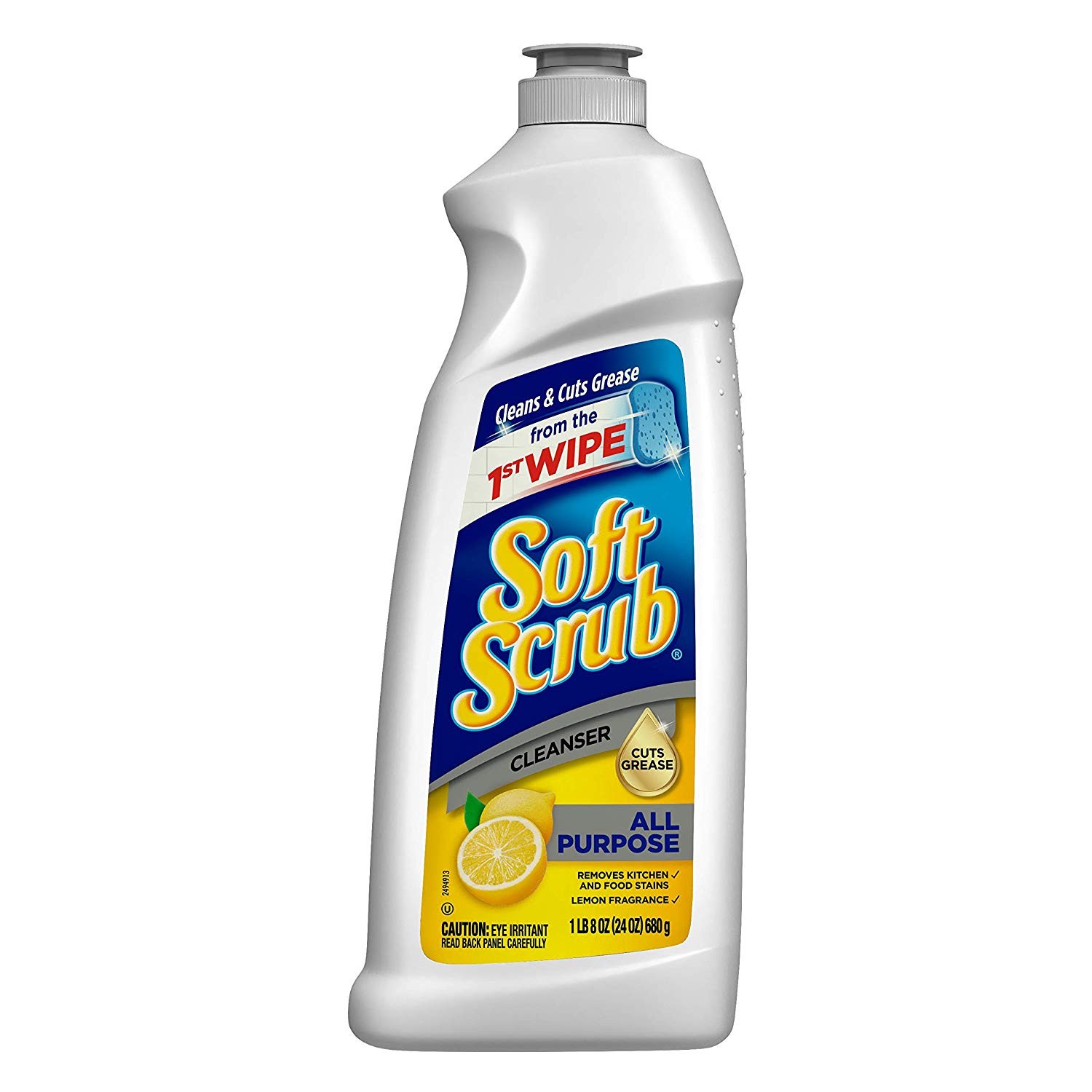 SOFT SCRUB ALL PURPOSE SURFACE CLEANSER, LEMON, 24 OUNCE