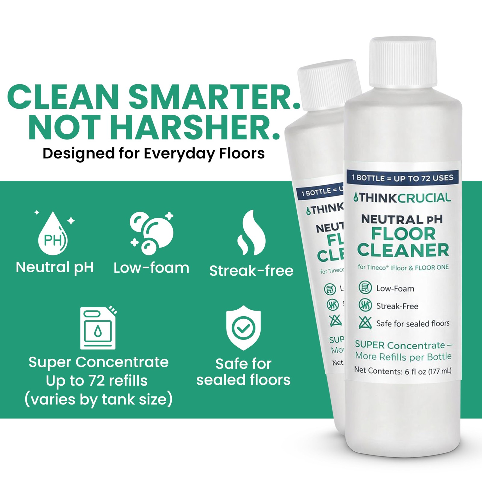 72x Uses SUPER Concentrate with Tineco® iFloor & FLOOR (S3/S5/S6) – 6 oz Neut…