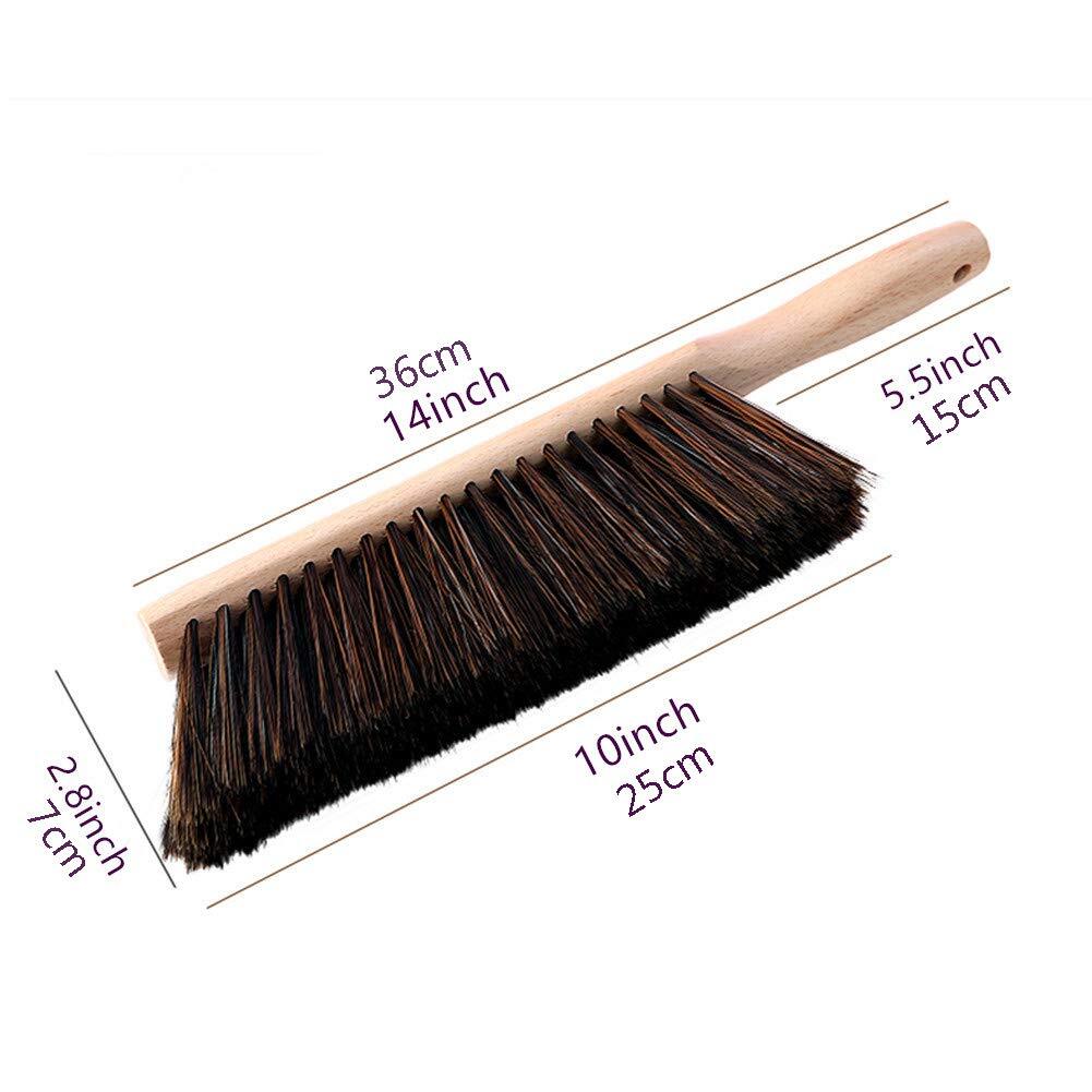 Hand Brush Soft Bristle With Oiled Beech Wood Handle 14 Inch Long brown