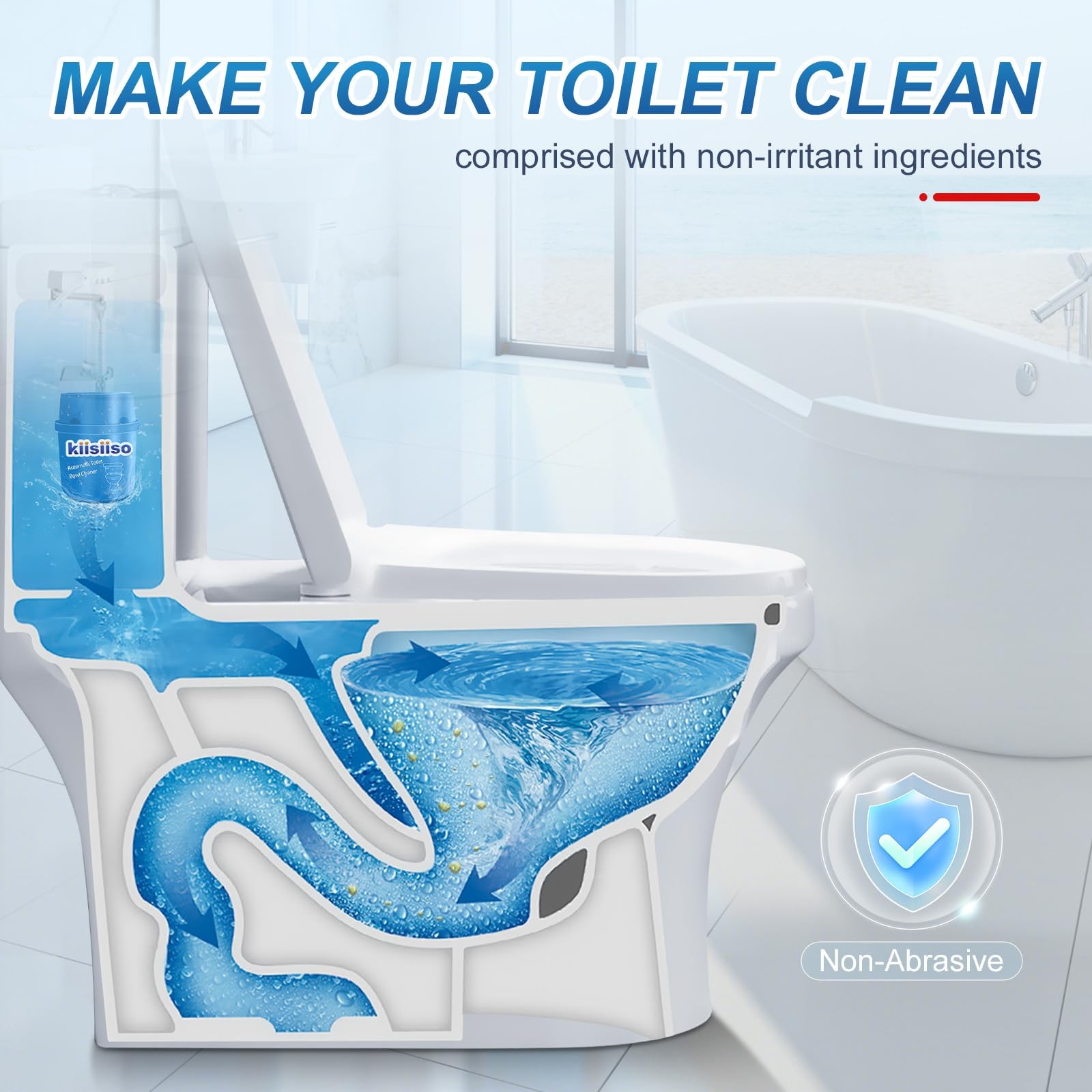 Toilet Bowl Cleaners (6 Bottles PACK), Automatic Long-Lasting Toilet Bowl Cleane