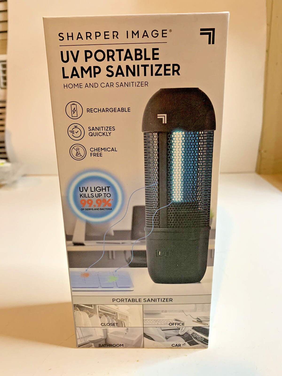 Sharper Image Portable Sanitizing Lamp – Rechargeable & Chemical-Free