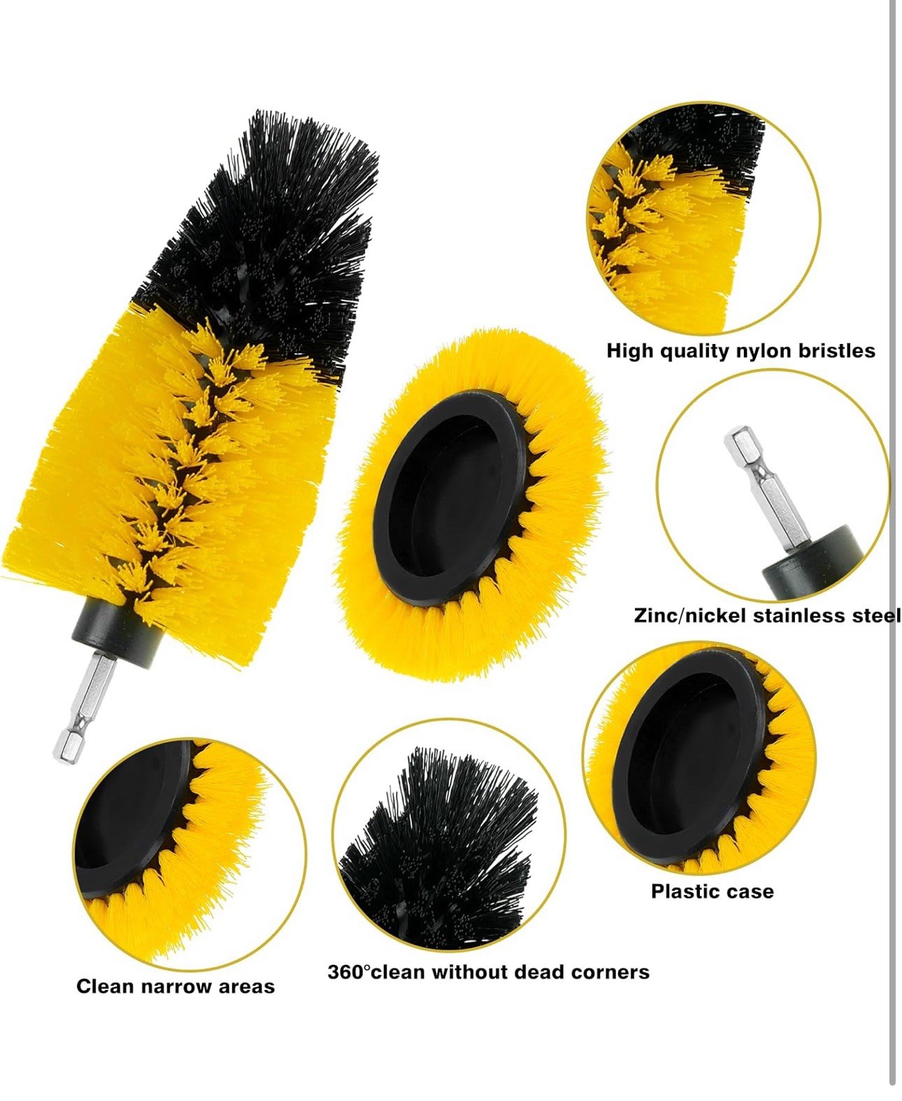 8 Pcs Drill Brush Attachment Set, Power Cleaning Scrub Brush Kit with Extend Lon
