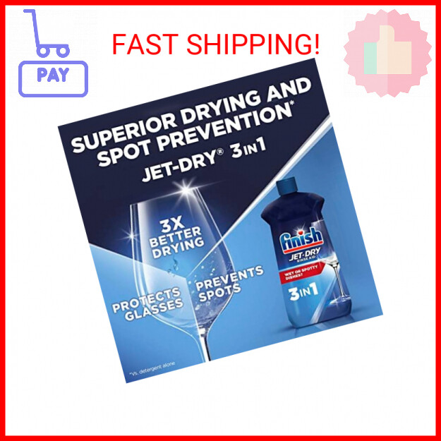 Finish Jet-Dry Rinse Aid, Dishwasher Rinse Agent & Drying Agent, 8.45 Fl Oz (Pac