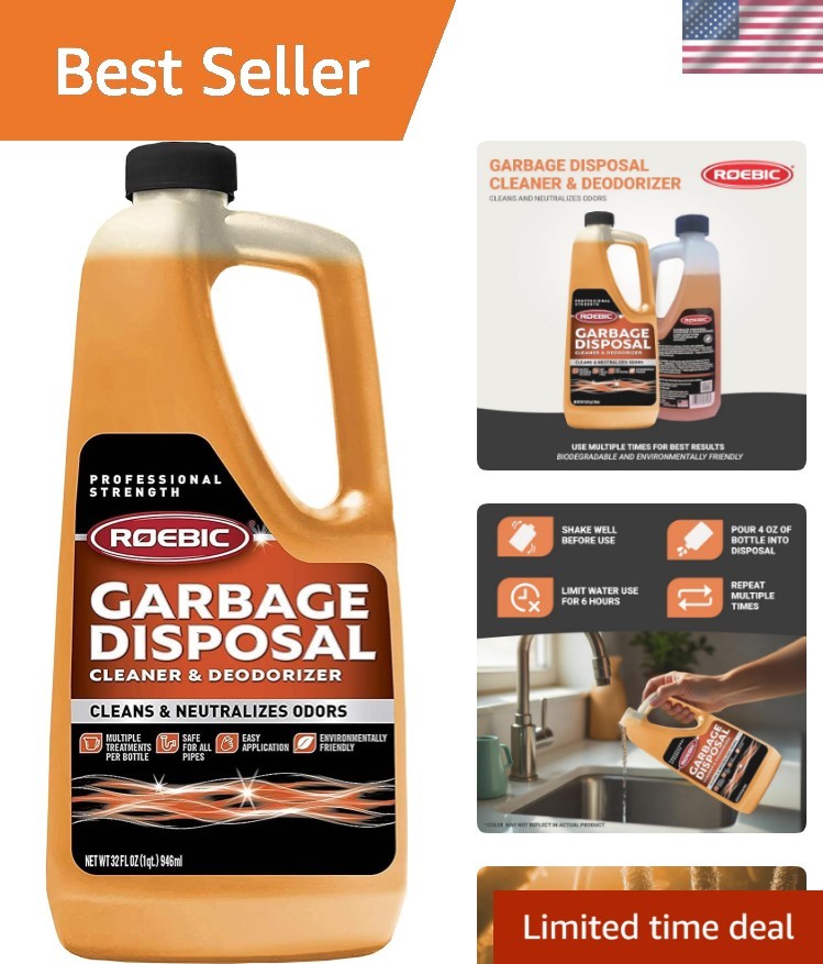 K-27 Liquid Garbage Disposal Cleaner – Fresh Scent, 32 fl oz, Biodegradable