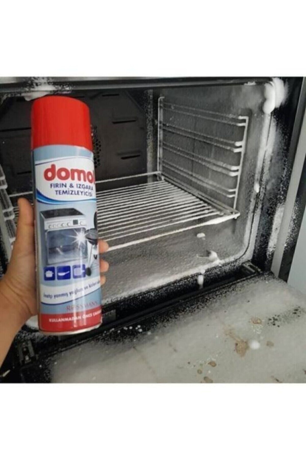 2x500ml Domol Foam Oven Grill Cleaner Grease Stain Remove Degreaser Non Abrasive