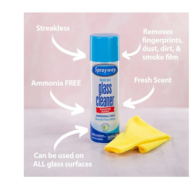 Sprayway Glass Cleaner Foaming Aerosol Spray, 19 oz. 2-Pack Free Shipping