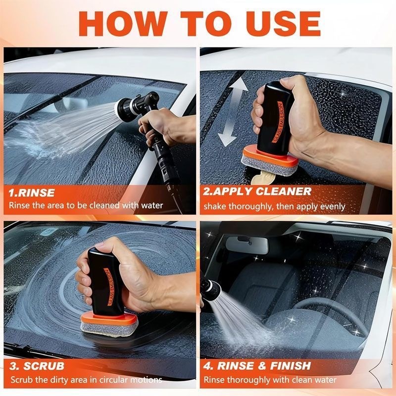 Glass Guard Cleaner, Car Window Glass Oil Film Remover Windshield Glass Cleaner