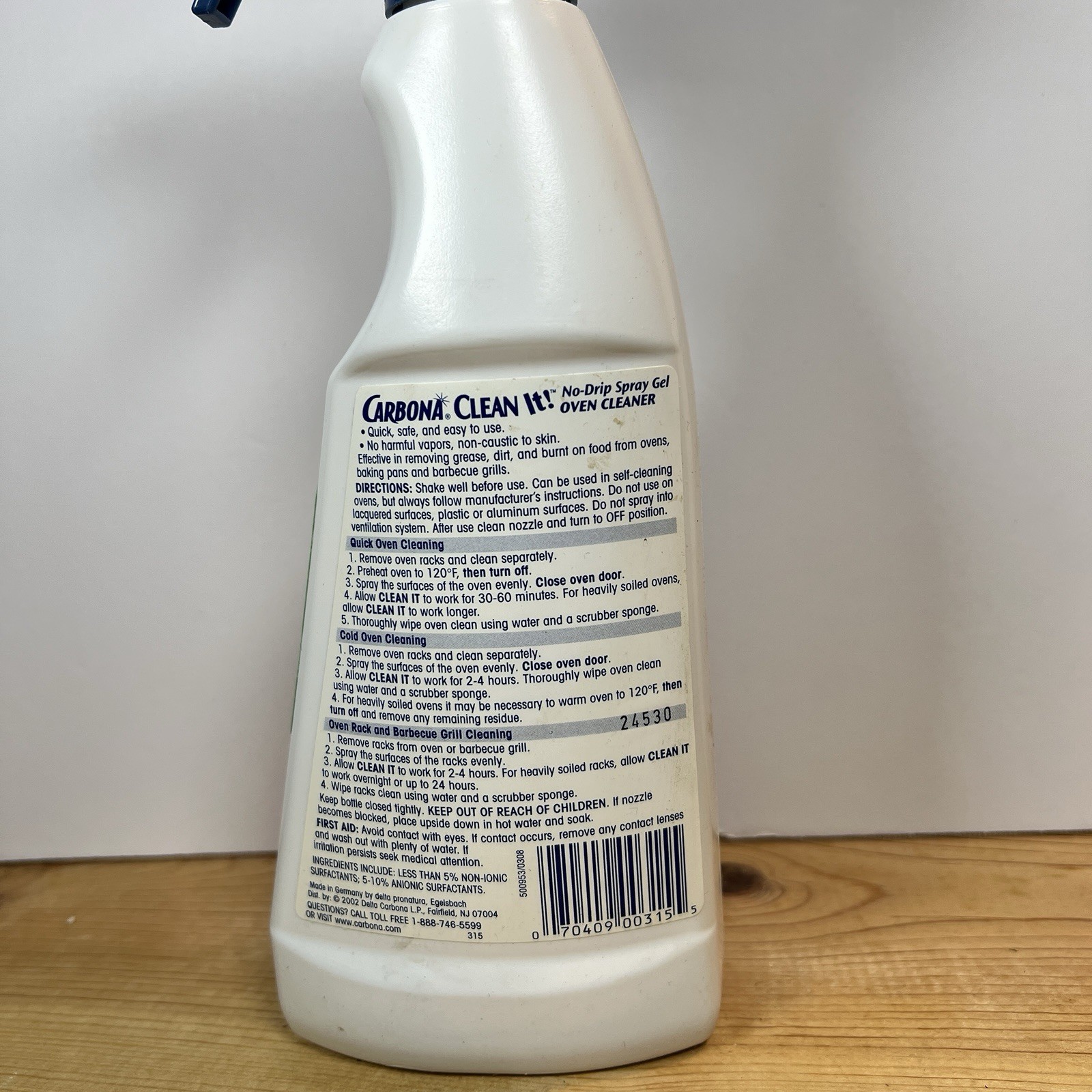 CARBONA OVEN GRILL CLEANER FUME-FREE Tough Acting Grease Grime Remover 2 Pack