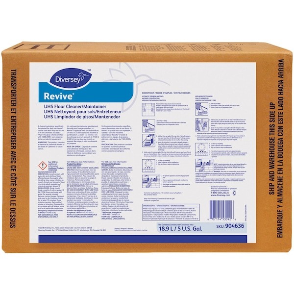 Diversey 101109868 Floor Cleaner And Maintainer, 5 Gal, Sweet