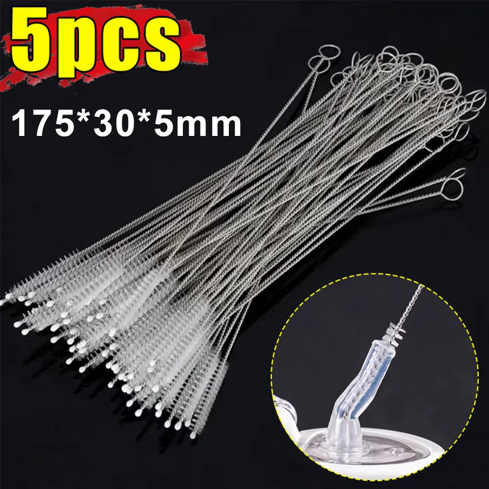 Long Straw Cleaning Brush Kit Reusable Tube Pipe Cleaner Nylon Stainless Steel H