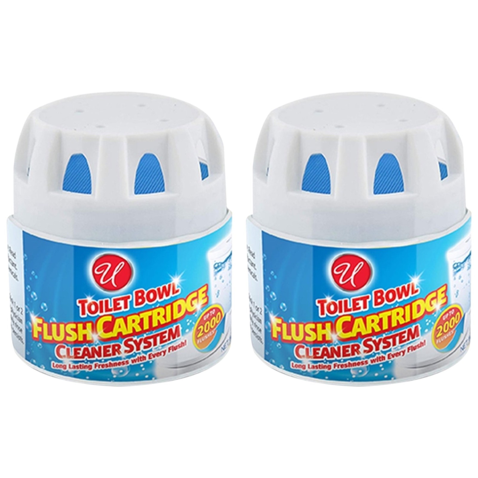 Toilet Bowl Flush Cartridge Cleaner System Lasts Up To 2000 Flushes (Pack of 2)
